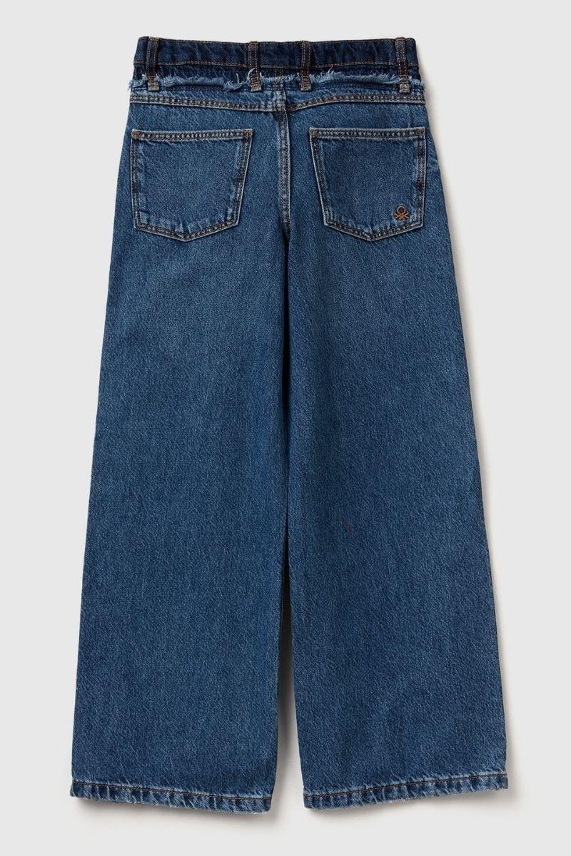 United Colors of Benetton Kız Çocuk 488PCE04B-25K Denim Pantolon Mavi