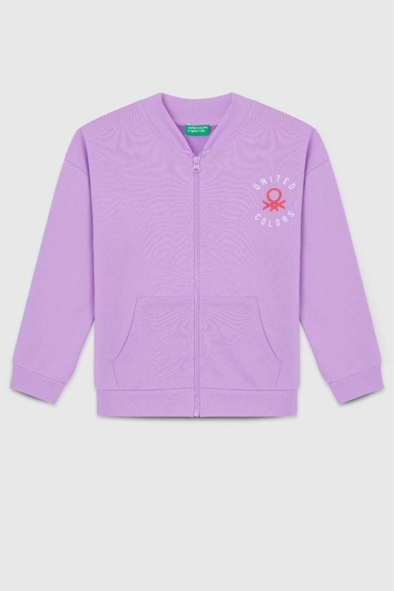 United Colors of Benetton Kız Çocuk BNT-G23334 Sweatshirt Lila