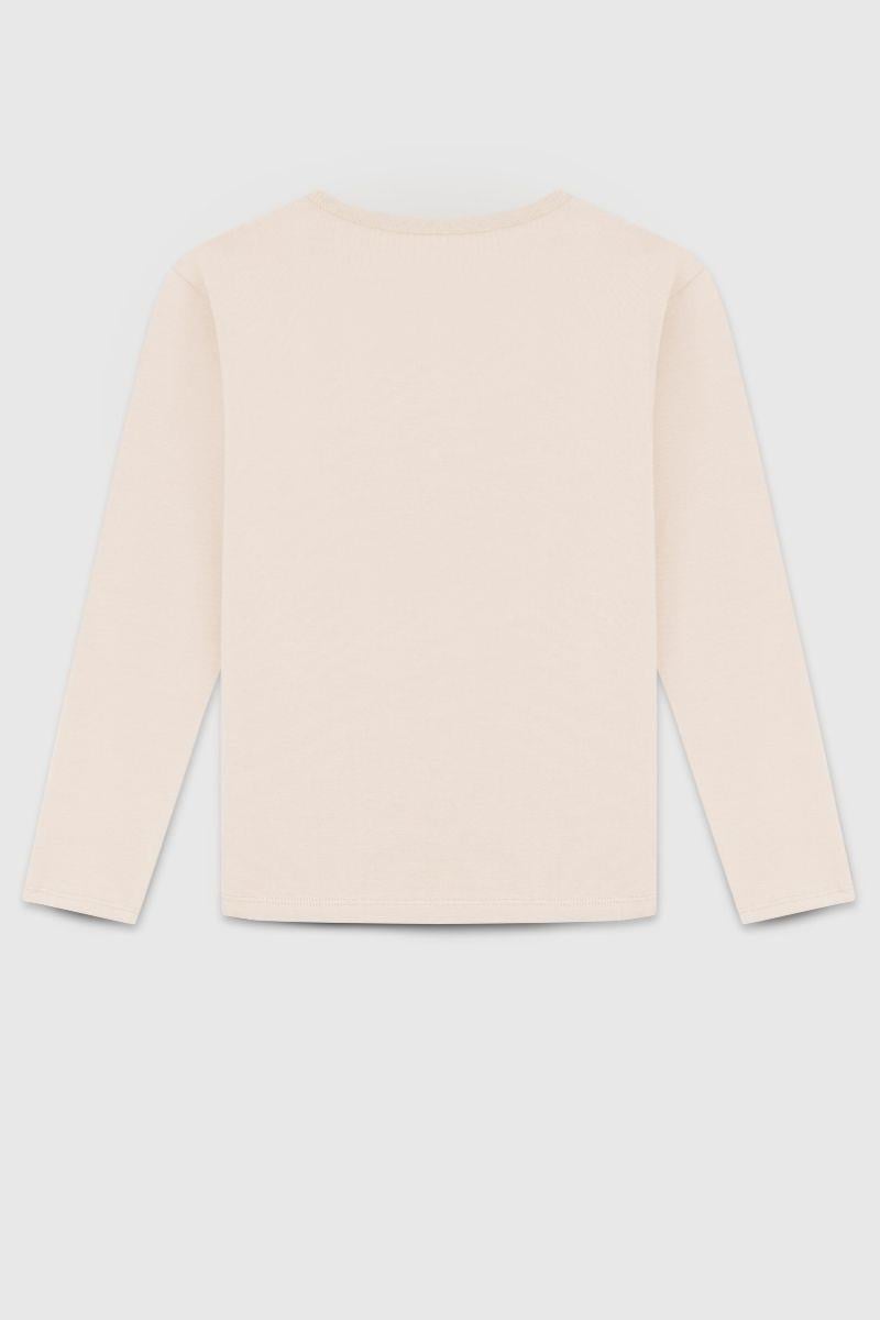 United Colors of Benetton Kız Çocuk  BNT-G23332 Uzun Kollu Tshirt Bej