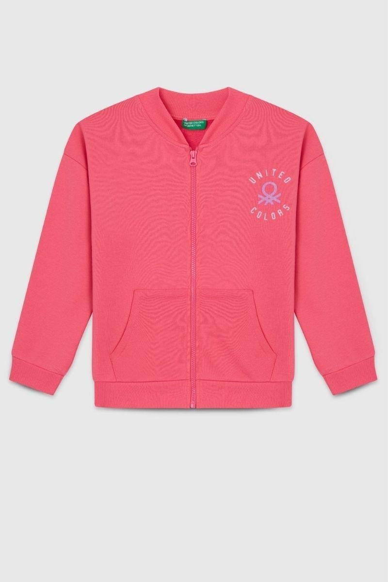 United Colors of Benetton Kız Çocuk BNT-G23334 Sweatshirt Pembe