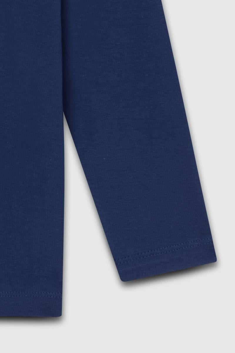 United Colors of Benetton Kız Çocuk BNT-G23331 Uzun Kollu Tshirt Lacivert