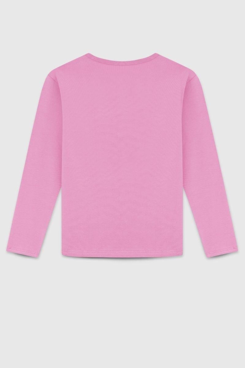 United Colors of Benetton Kız Çocuk  BNT-G23332 Uzun Kollu Tshirt Gül Kurusu