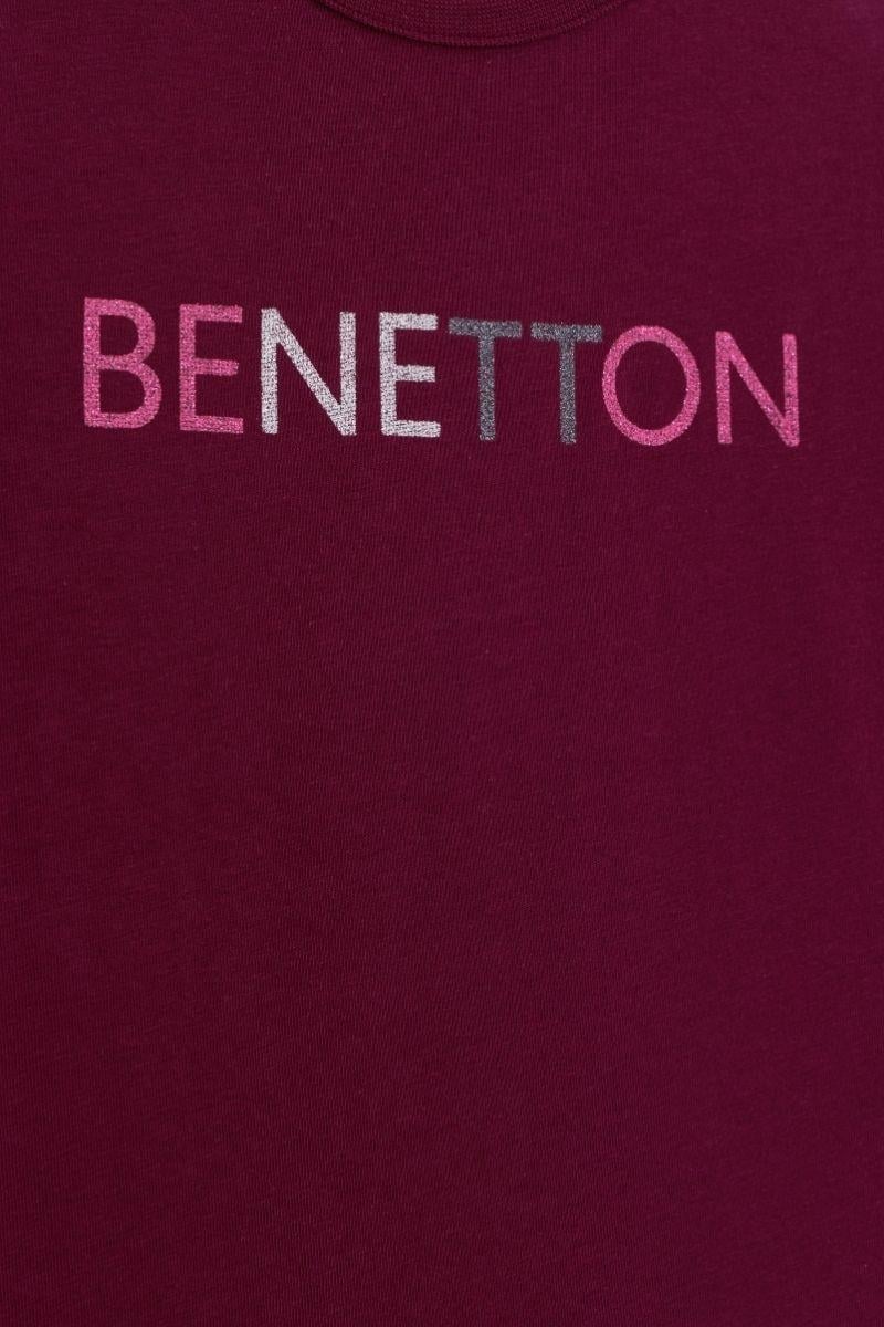 United Colors of Benetton Kız Çocuk  BNT-G23332 Uzun Kollu Tshirt Bordo