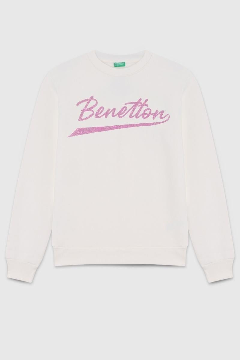 United Colors of Benetton Kız Çocuk  BNT-G23345 Benetton Sweatshirt Ekru