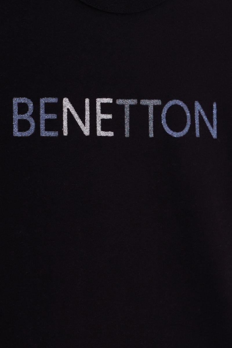 United Colors of Benetton Kız Çocuk  BNT-G23332 Uzun Kollu Tshirt Siyah