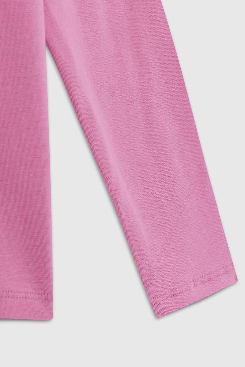 United Colors of Benetton Kız Çocuk  BNT-G23332 Uzun Kollu Tshirt Gül Kurusu