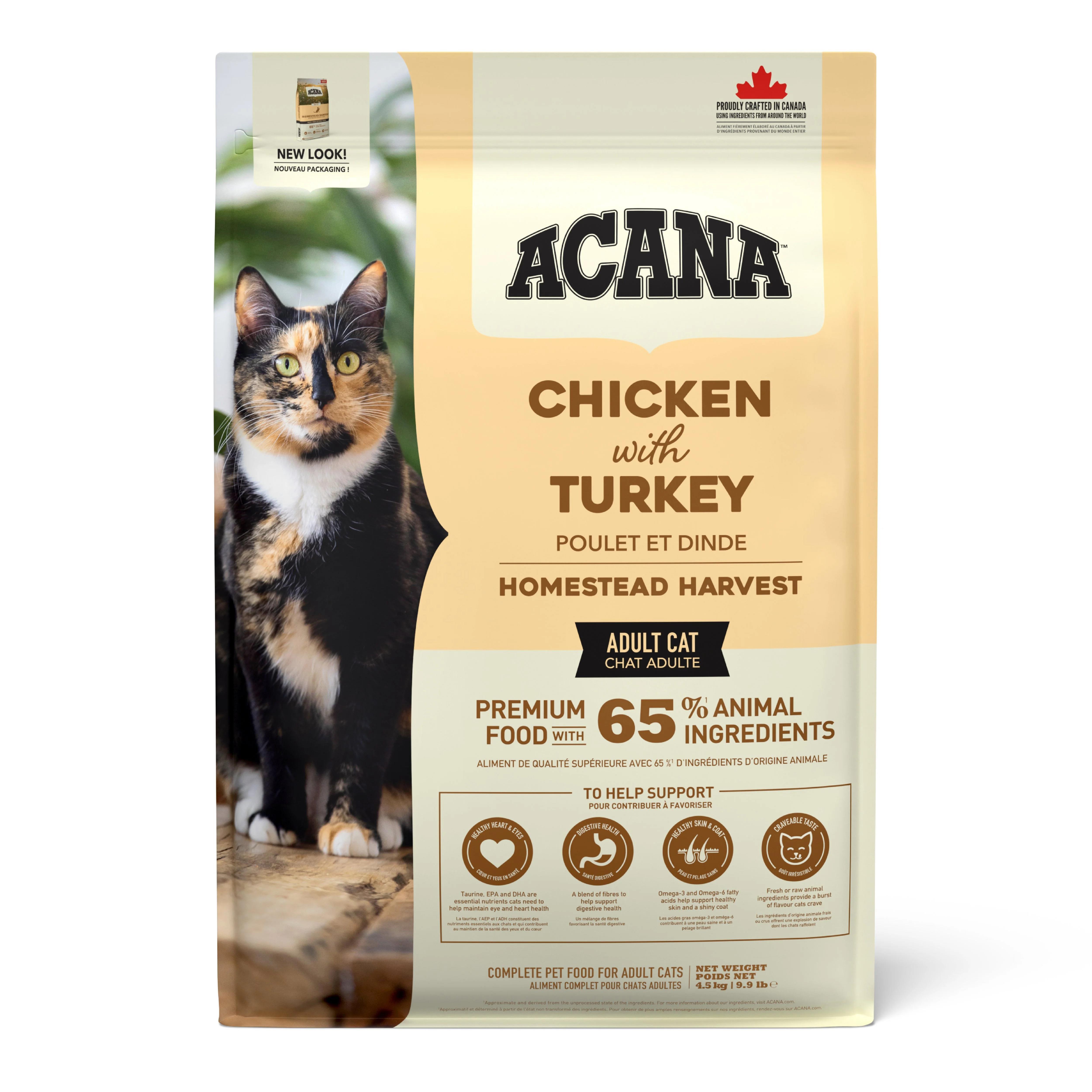 Acana Homestead Harvest Tavuklu ve Hindili Yetişkin Kedi Maması 4.5 Kg