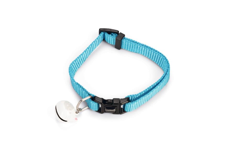 Beeztees Kedi Boyun Tasması, Zilli, Turkuaz, 20-30cm