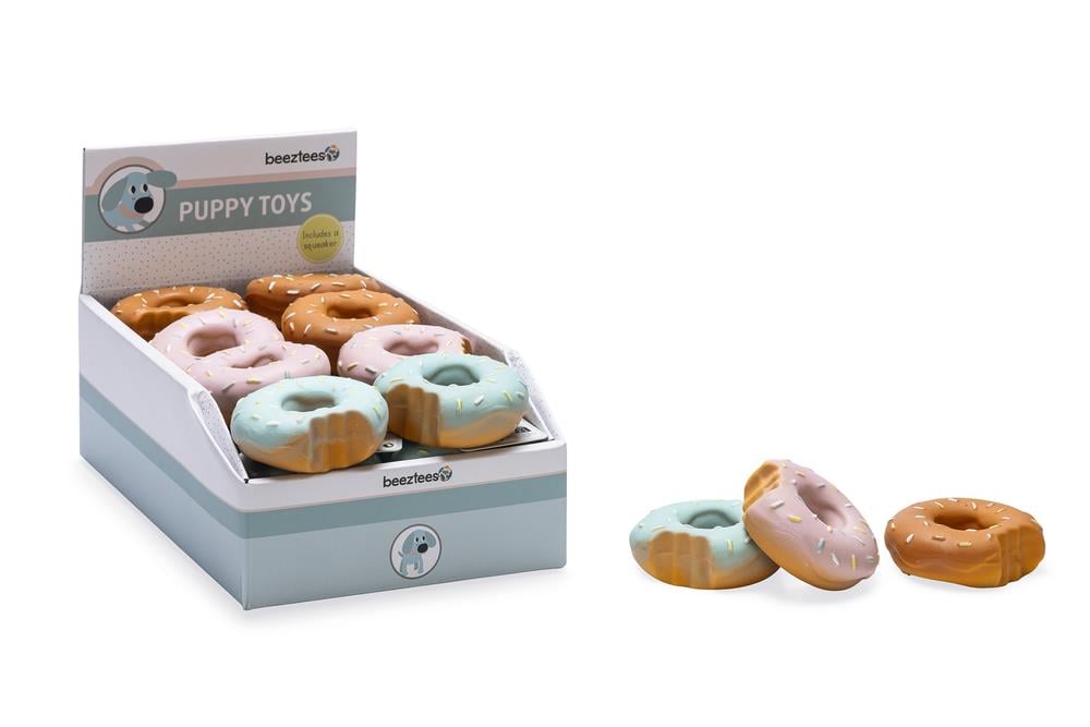 Beeztees Köpek Oyuncağı, Sesli, Donut, Lateks, Çeşitli Renklerde, 7x7x3cm