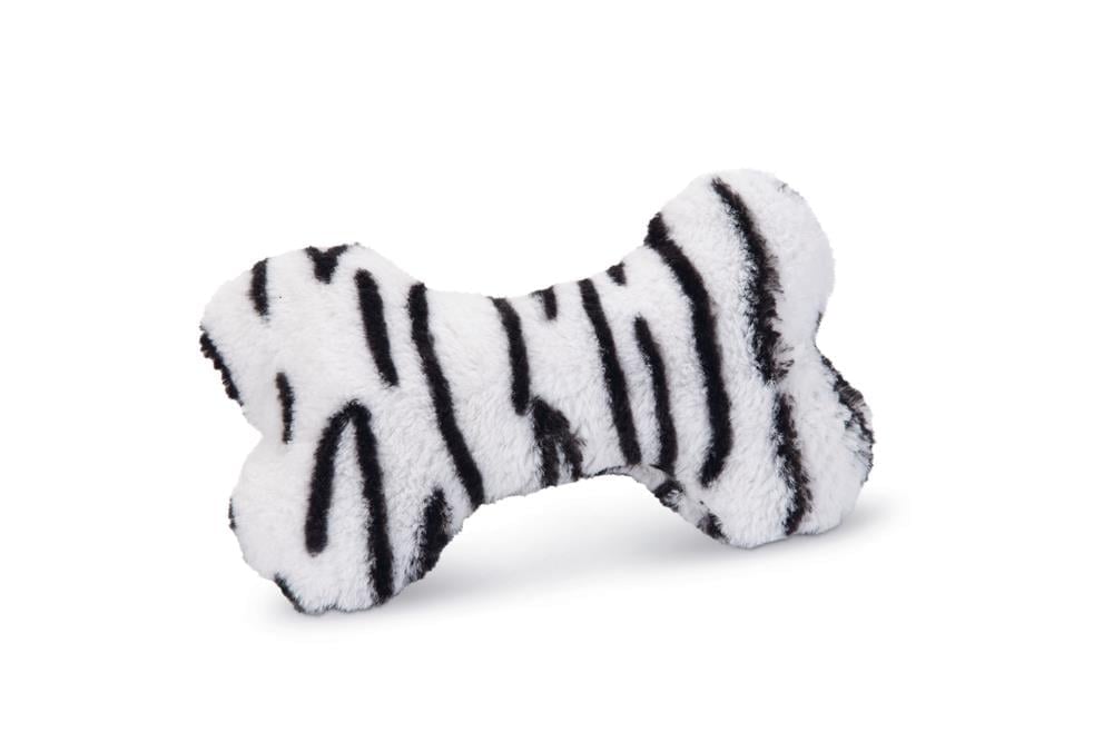 Beeztees Köpek Oyuncağı, Sesli, Kemik, Peluş, Siyah/Beyaz, 18x13x3cm