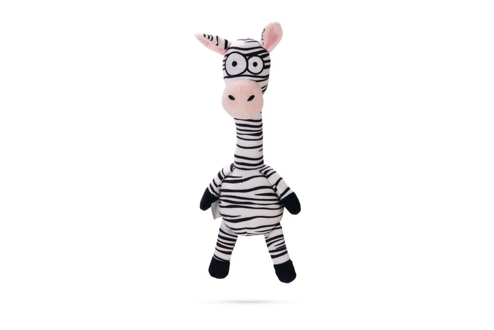 Beeztees Köpek Oyuncağı, Sesli, Zebra, Peluş, Siyah/Beyaz, 33x10x9cm