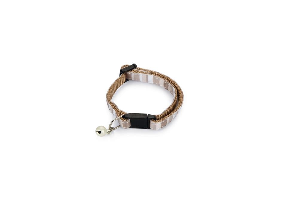 Beeztees Yavru Kedi Boyun Tasması, Zilli, Bej, 16-32cm