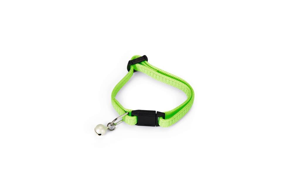 Beeztees Yavru Kedi Boyun Tasması, Zilli, Parlak Yeşil, 15-22cm
