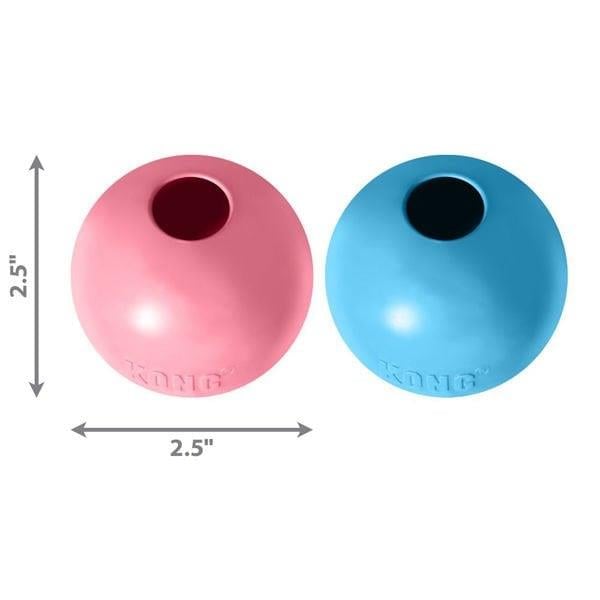 Kong Delikli Top Yavru Köpek Oyuncağı Small Mavi/Pembe 6.5 Cm