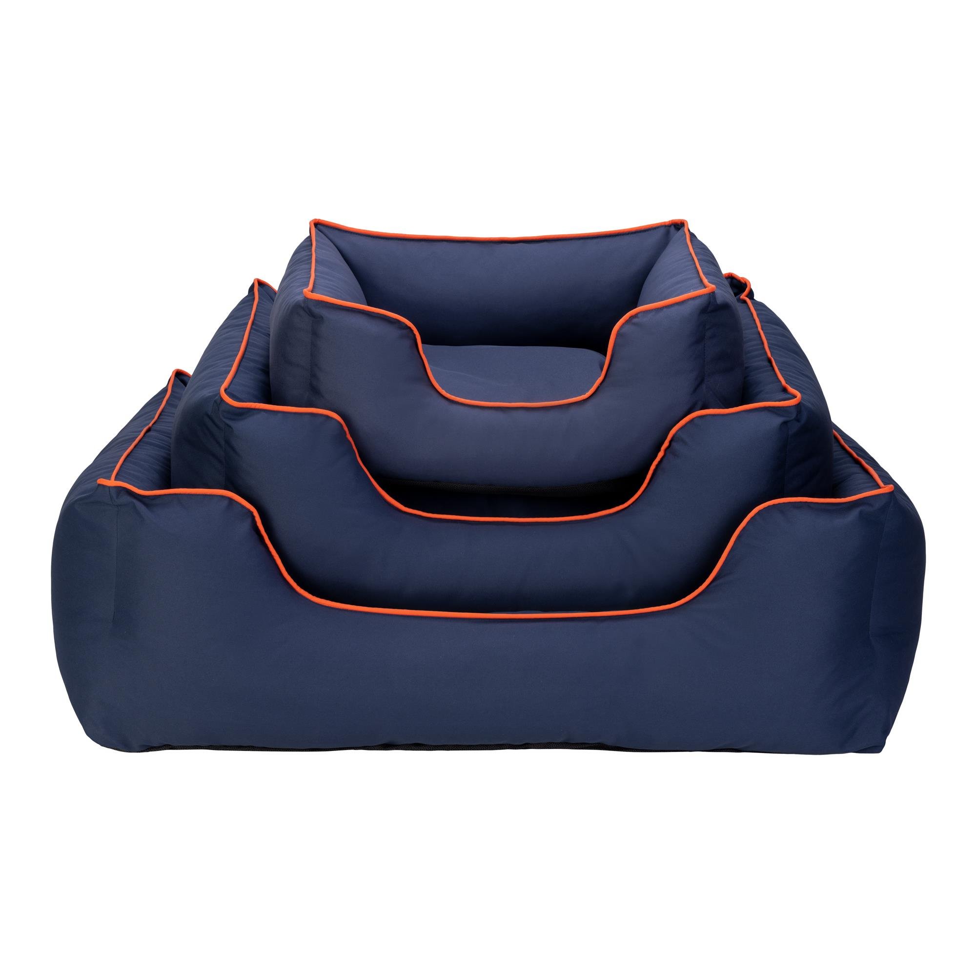 Pet Comfort Alpha  Kedi ve Köpek Yatağı Lacivert w Turuncu Biye S 60x50cm