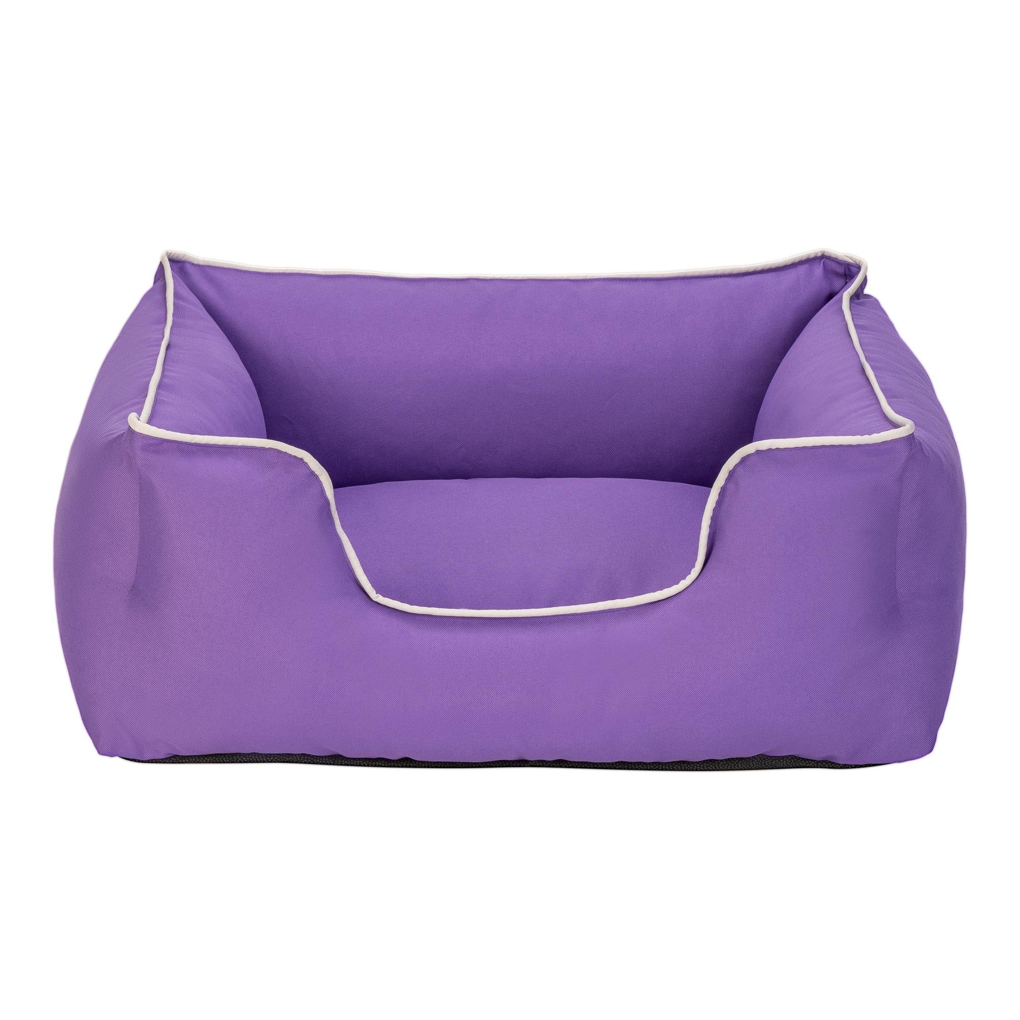 Pet Comfort Alpha  Kedi ve Köpek Yatağı Mor w Beyaz Biye S 60x50cm