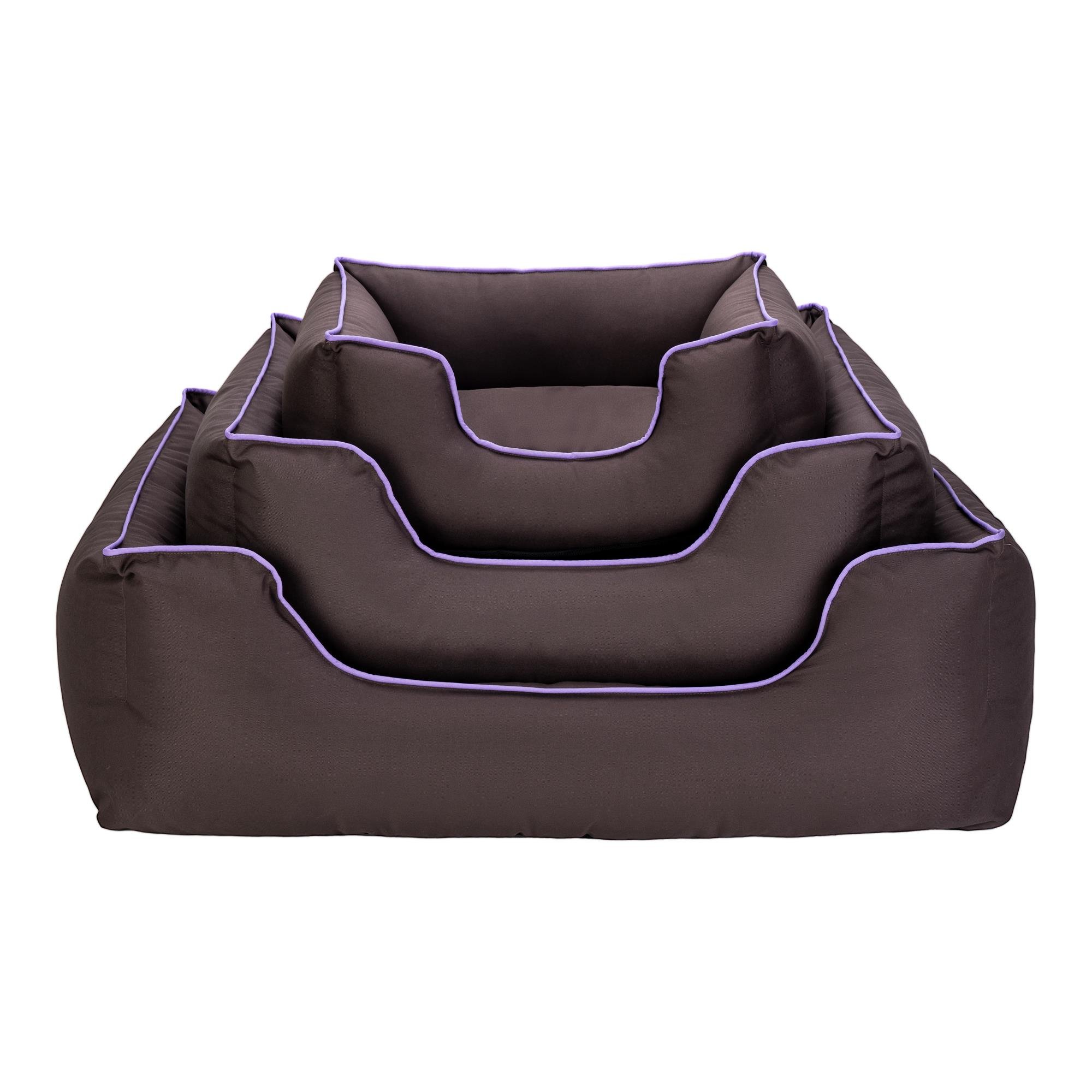 Pet Comfort Alpha  Köpek Yatağı Kahverengi w Mor Biye L 105x85cm