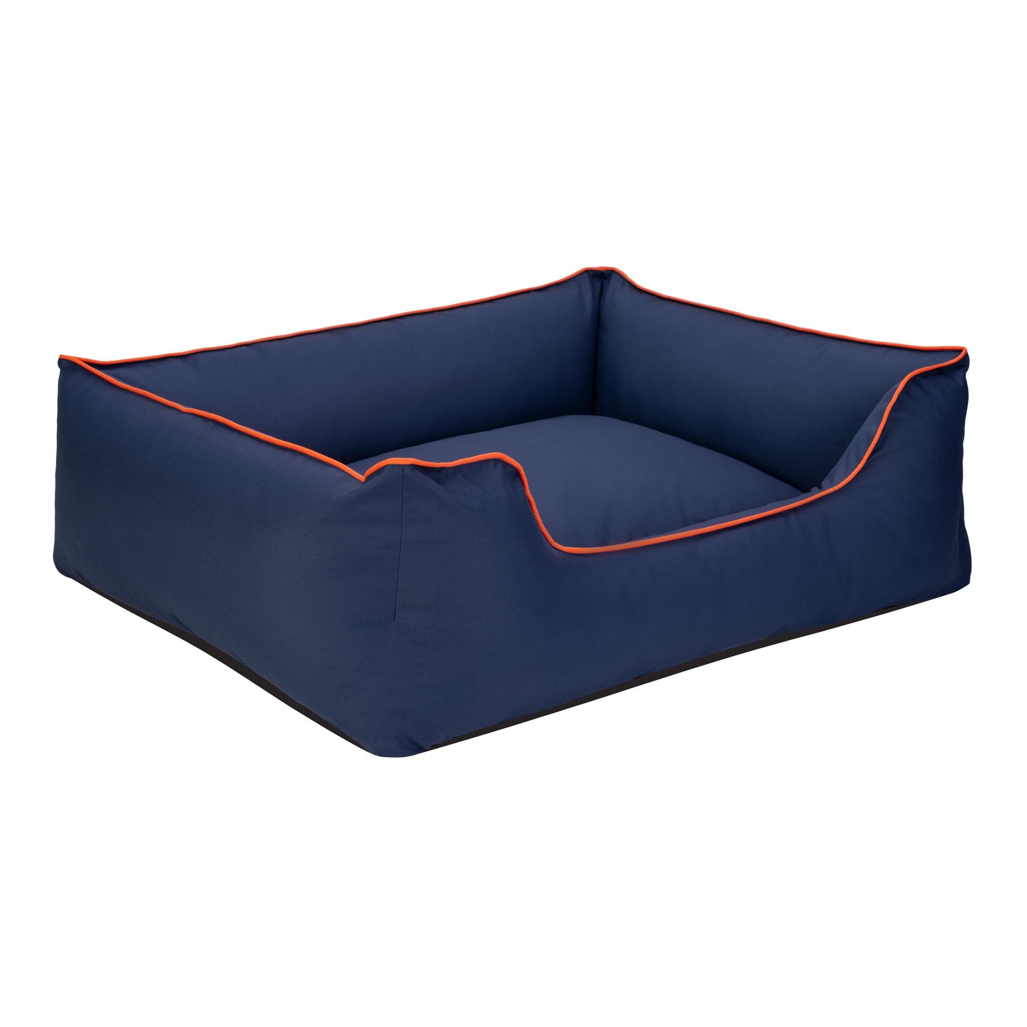 Pet Comfort Alpha  Köpek Yatağı Lacivert w Turuncu Biye L 105x85cm
