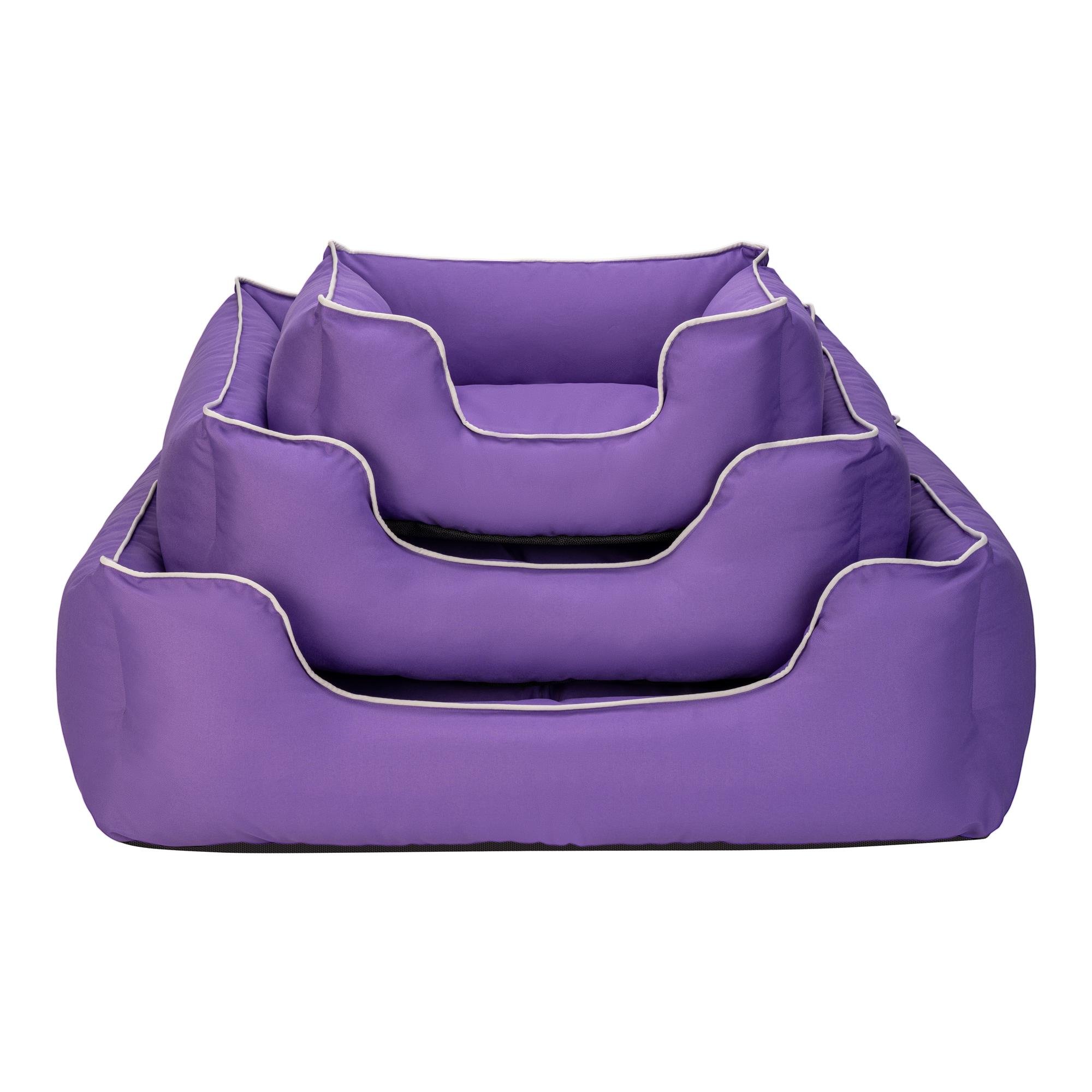 Pet Comfort Alpha  Köpek Yatağı Mor w Beyaz Biye M 80x65cm