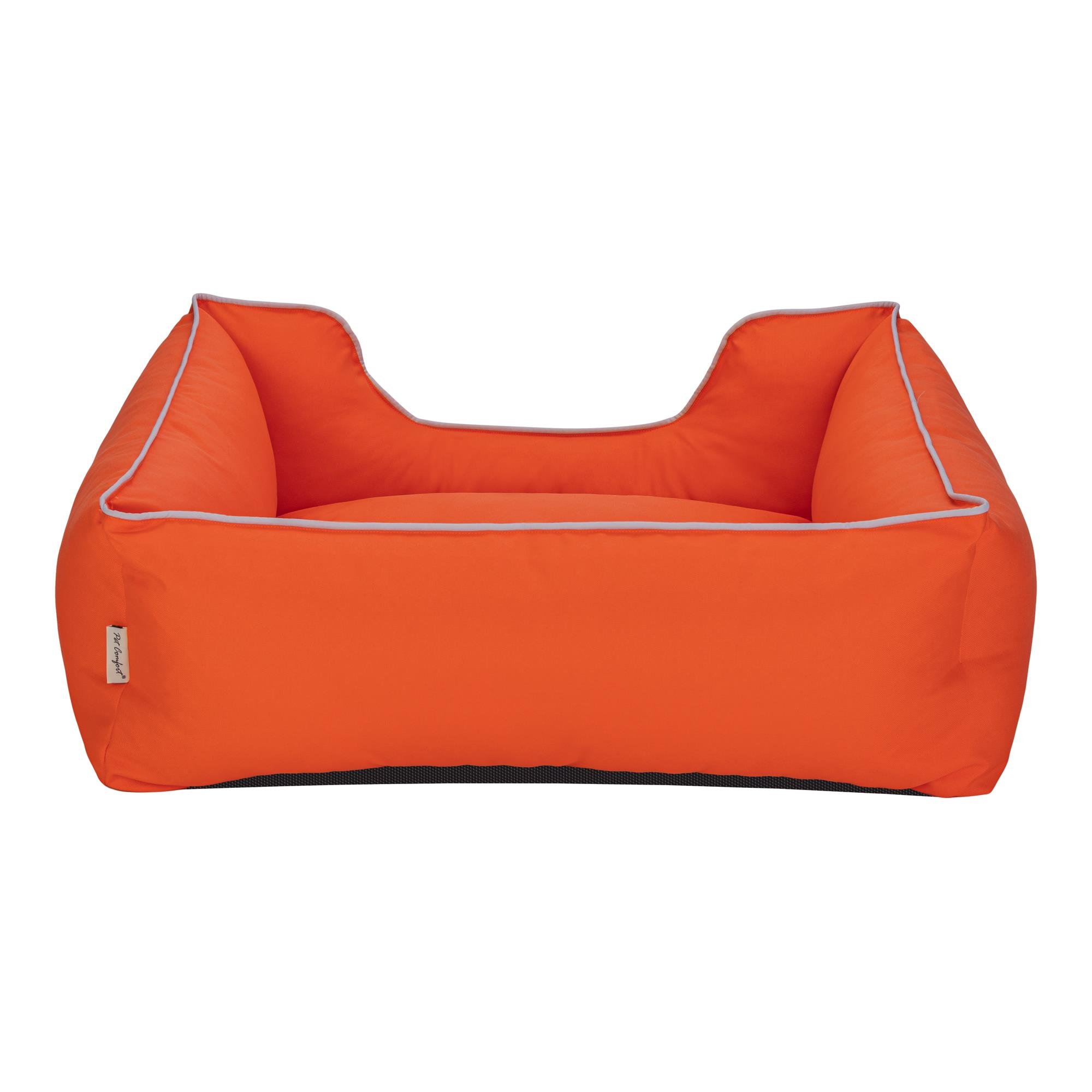 Pet Comfort Alpha  Köpek Yatağı Turuncu w Beyaz Biye M 80x65cm