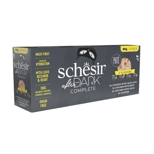 Schesir After Dark Pate Et Suyunda Karışık Lezzetler Yetişkin Konserve Kedi Maması 12 Adet 80 Gr