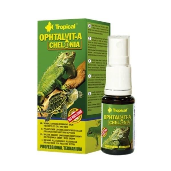 Tropical Ophtalvit-A Chelonia Sürüngenler için Göz ve Deri Bakım Spreyi 15 Ml