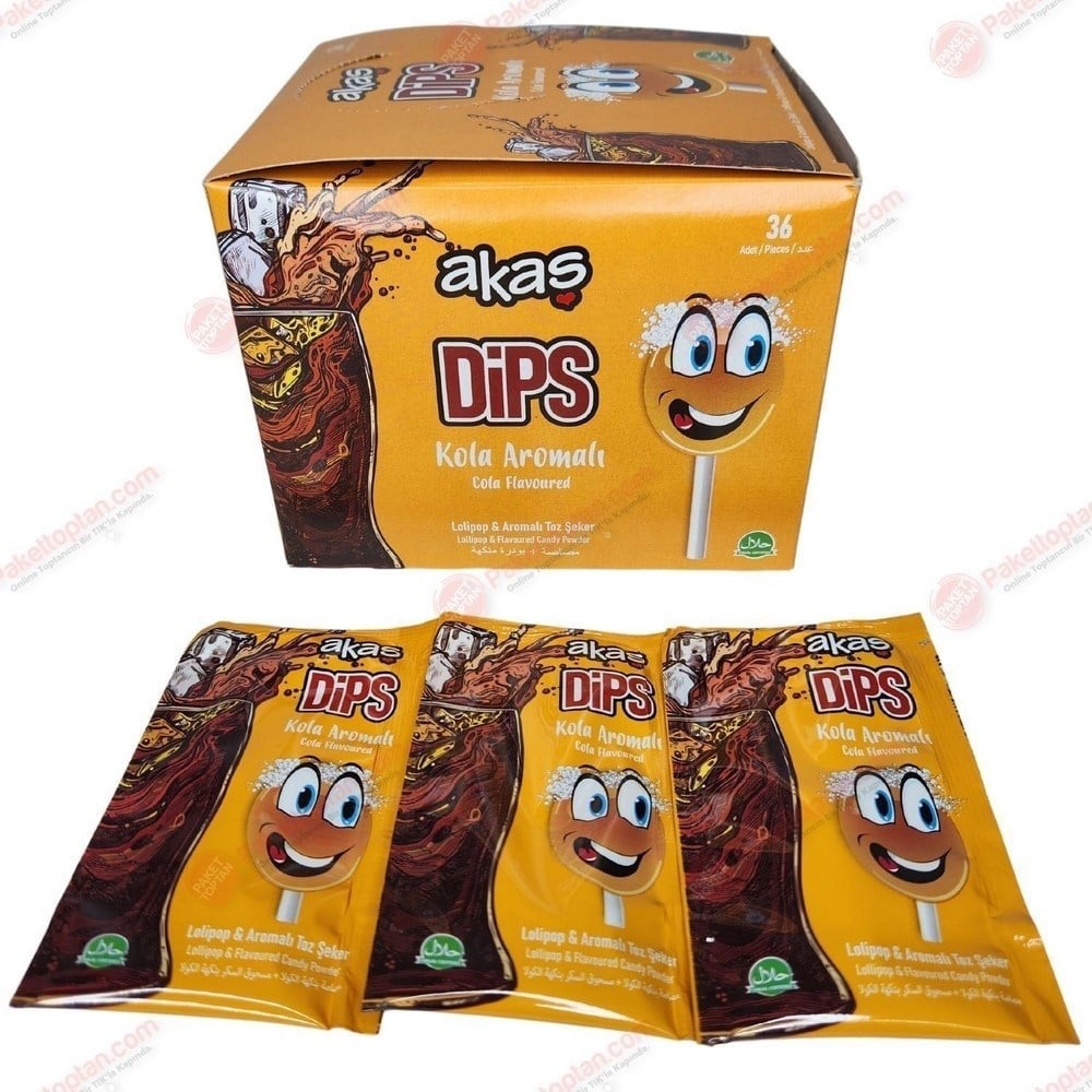 Akaş Dips 12 Gr Kola Lollipop + Ekşi Şeker x36 lı Paket