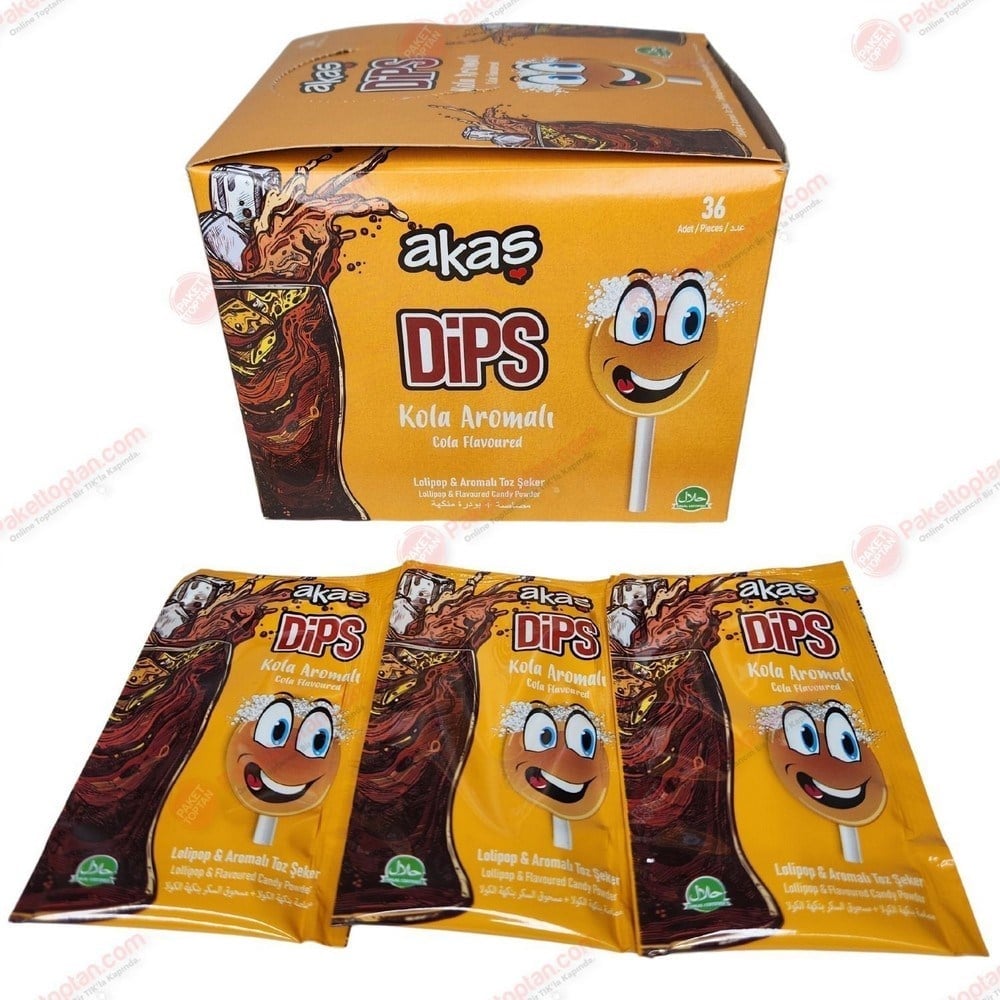 Akaş Dips 12 Gr Kola Lollipop + Ekşi Şeker x36 lı Paket