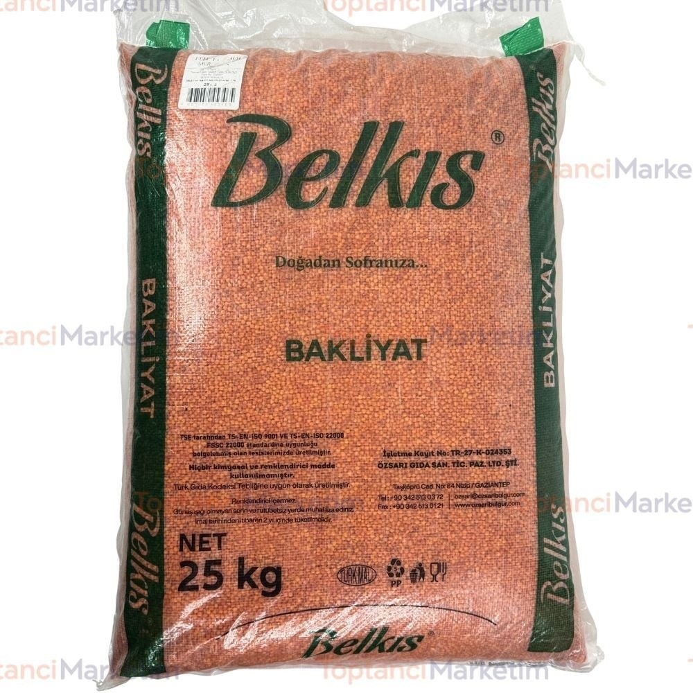 Belkıs Kırmızı Mercimek Dökme 25 kg (İthal) Çuval