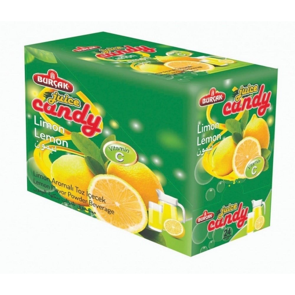 Burçak Juice Candy 9 gr Limon Aromalı Toz İçecek x24 lü Paket
