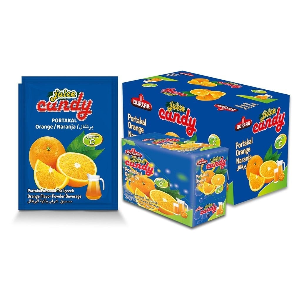 Burçak Juice Candy 9 gr Portakal Aromalı Toz İçecek x24 lü Paket