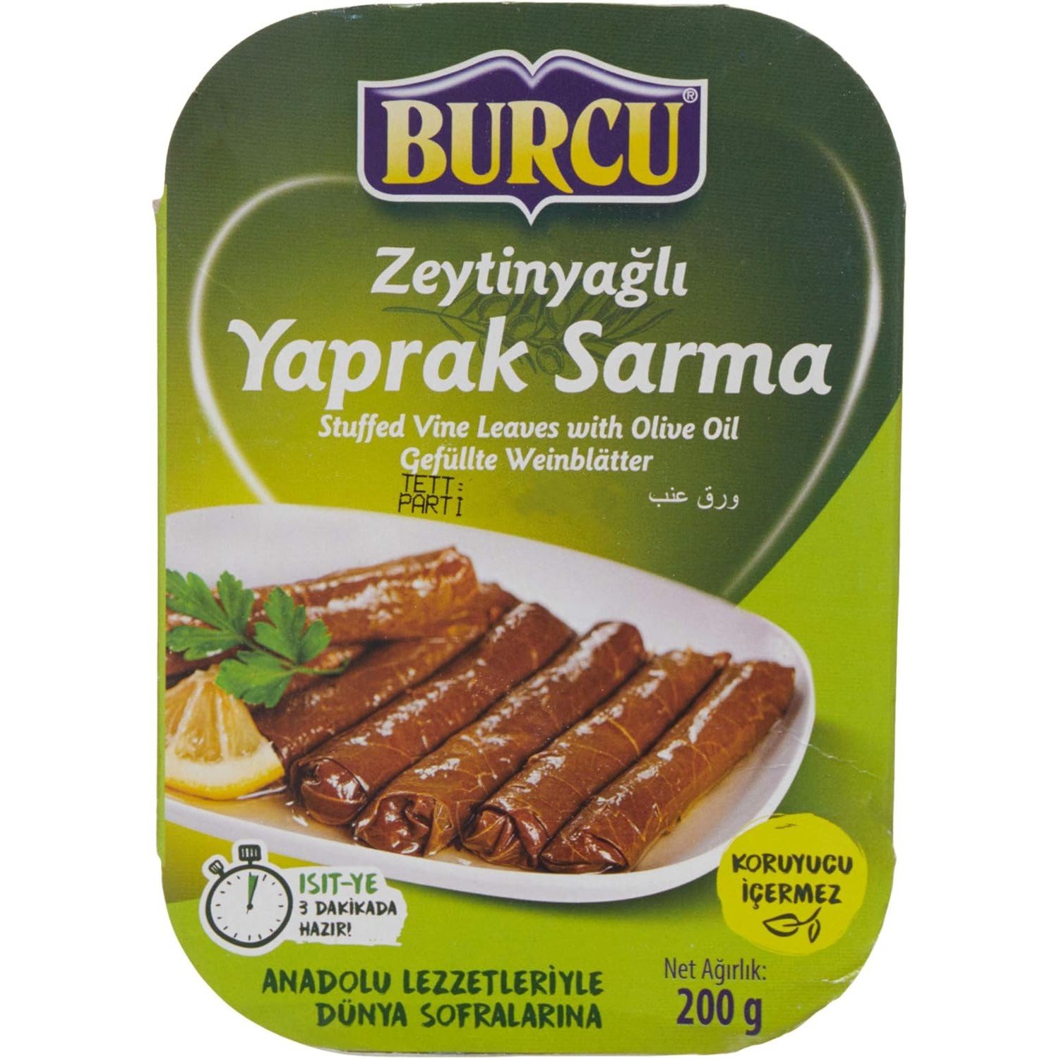 Burcu Zeytinyağlı Yaprak Sarma 200 Gr