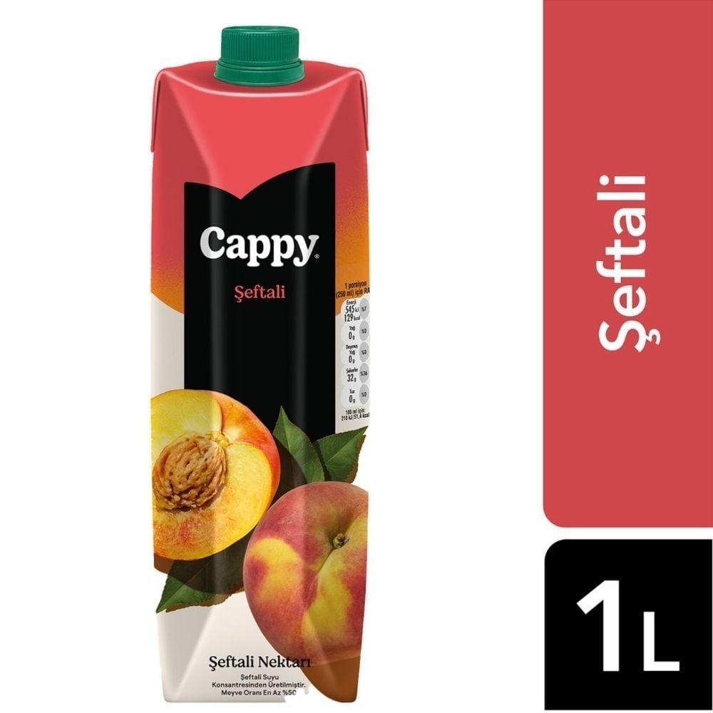 Cappy 1 Lt Şeftali Nektarı x12 li Koli