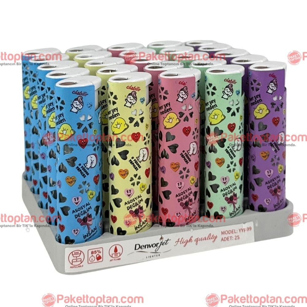 Denvor Jet Işıklı Çakmak YYF-99 x25 li Paket