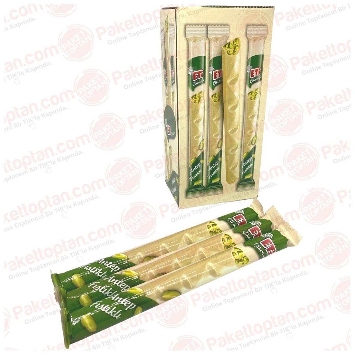 Eti Çikolata Beyaz Çubuk Uzun Antep Fıstıklı 30 gr 