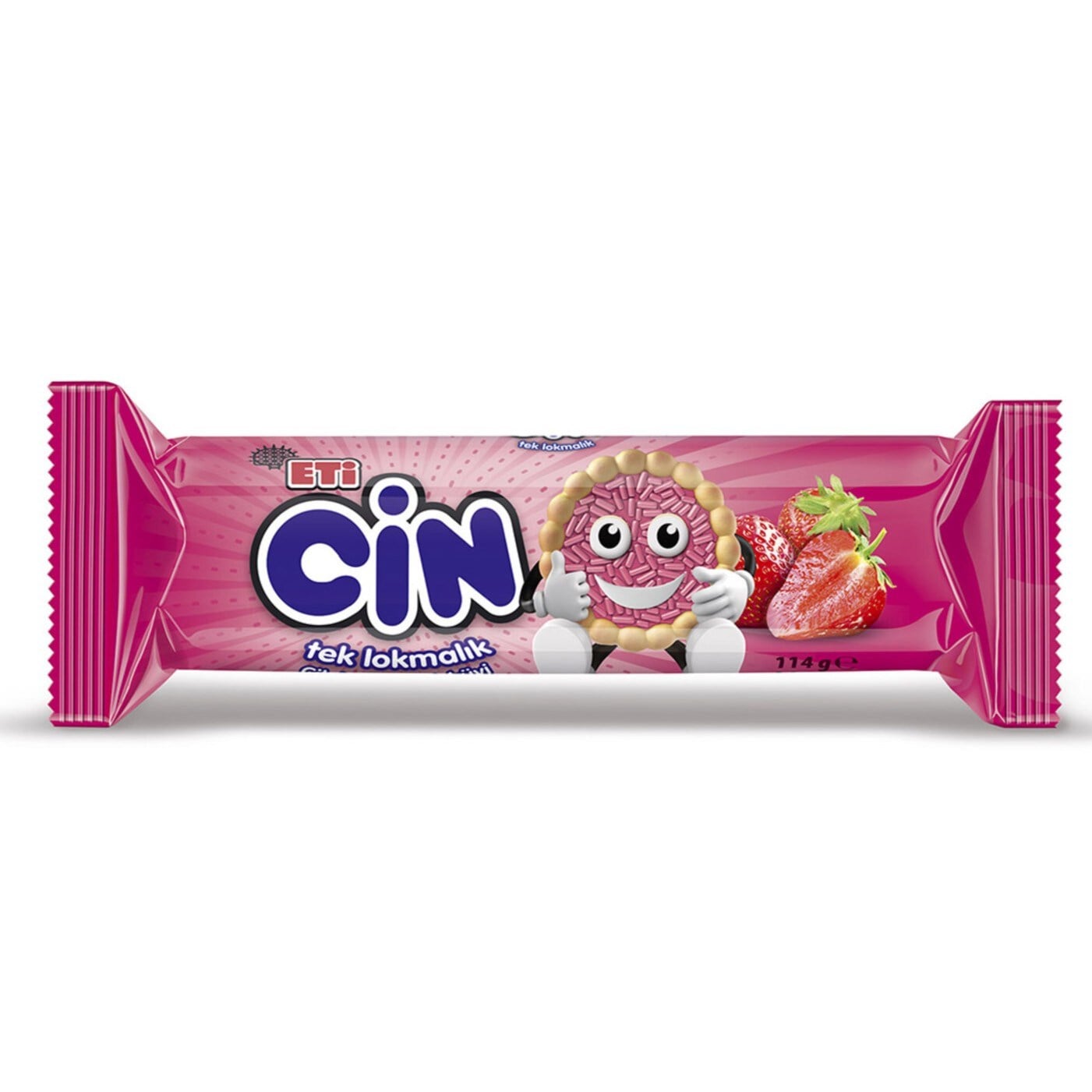Eti Cin Tek Lokmalık 114 Gr Çilek Soslu Bisküvi x18 li Koli