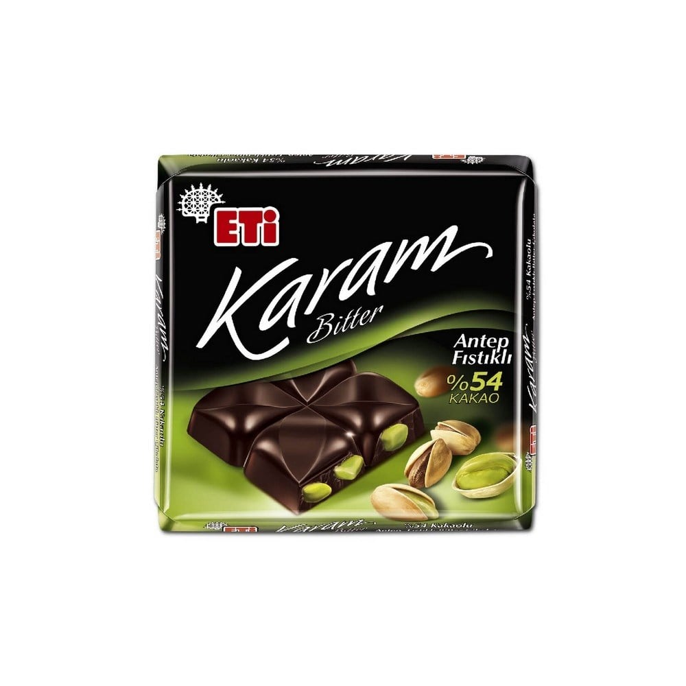 Eti Karam %54 Bitter Antep Fıstıklı Çikolata x6 lı Paket