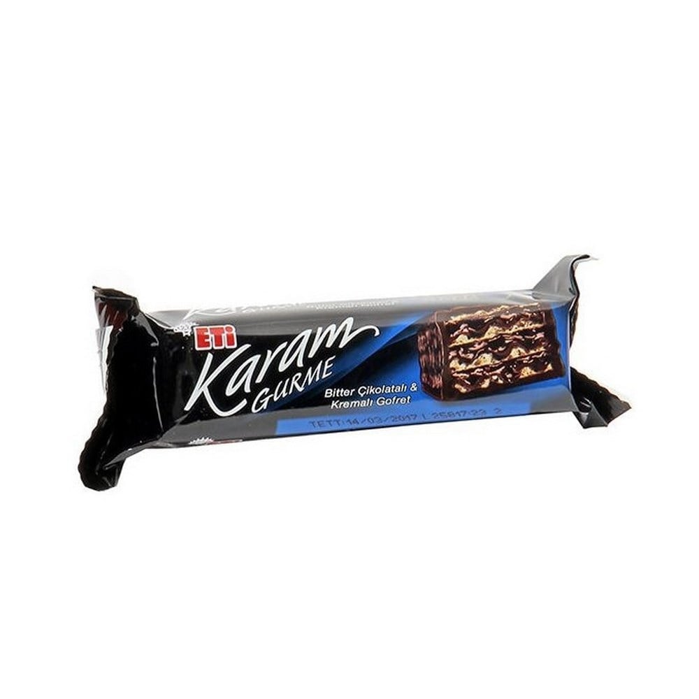 Eti Karam Gurme 50 Gr Bitter Çikolatalı ve Kremalı Gofret x18 li Paket