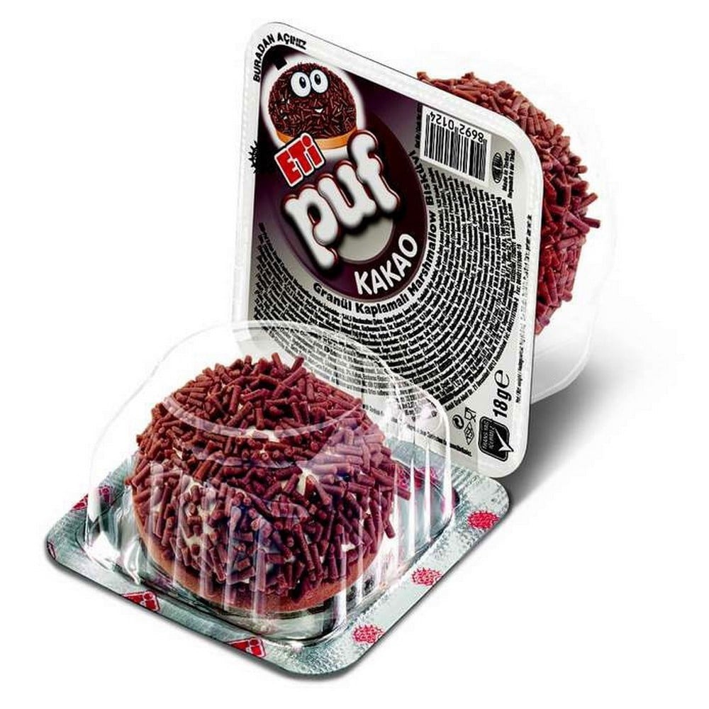 Eti Puf Kakaolu Granül Kaplamalı Marshmallow Bisküvi x48 li Koli