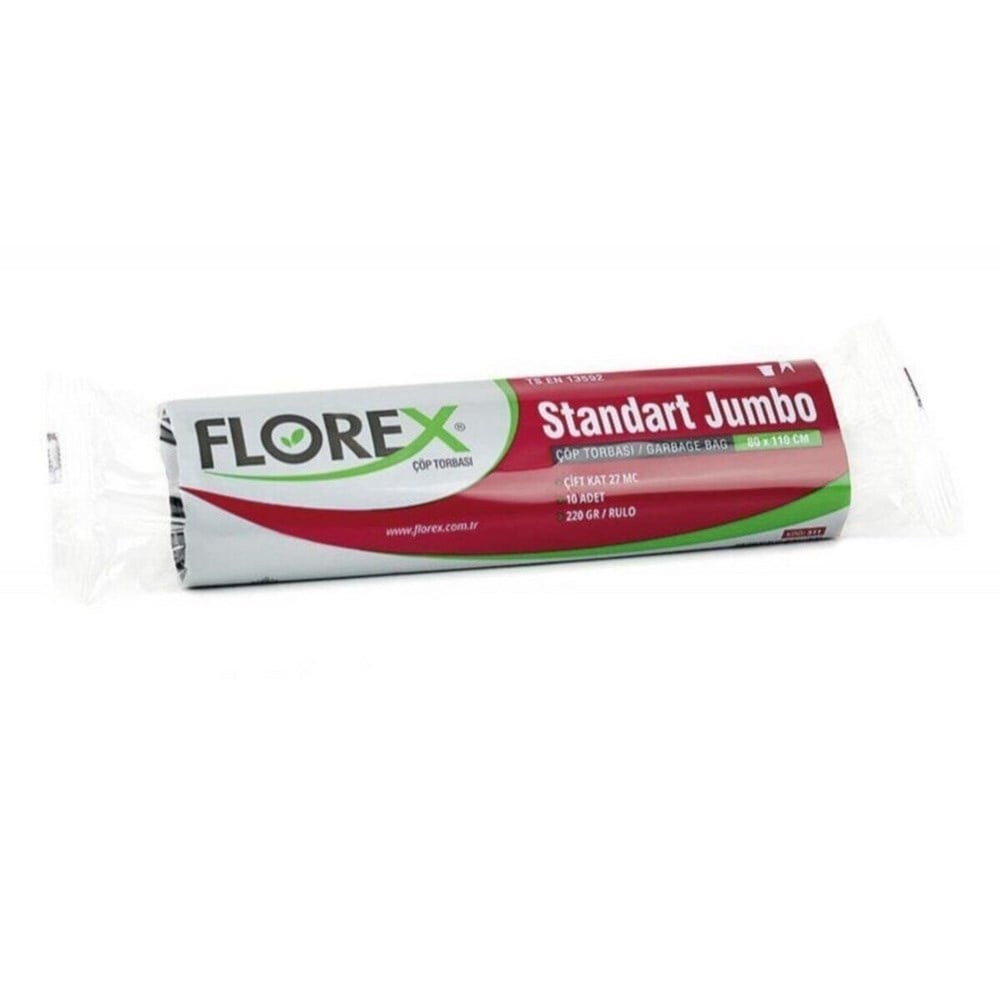 Florex Standart Çöp Torbası Jumbo Boy 80x110 Cm 10 Adetli 200 Gr