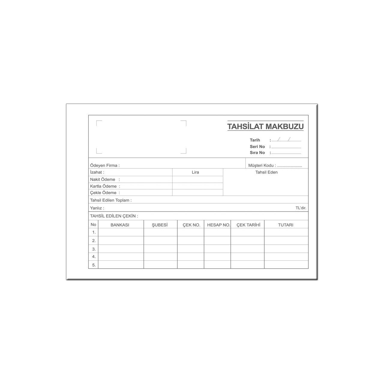Folix Tahsilat Makbuzu Otokopili Flx-818961