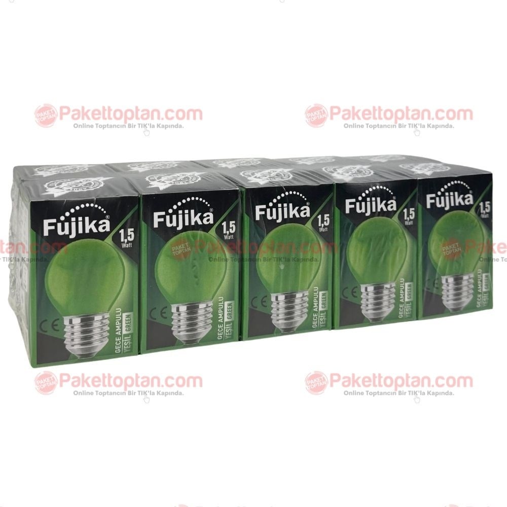 Fujika Led 1,5 Watt Gece Ampulü Yeşil x10 lu Paket