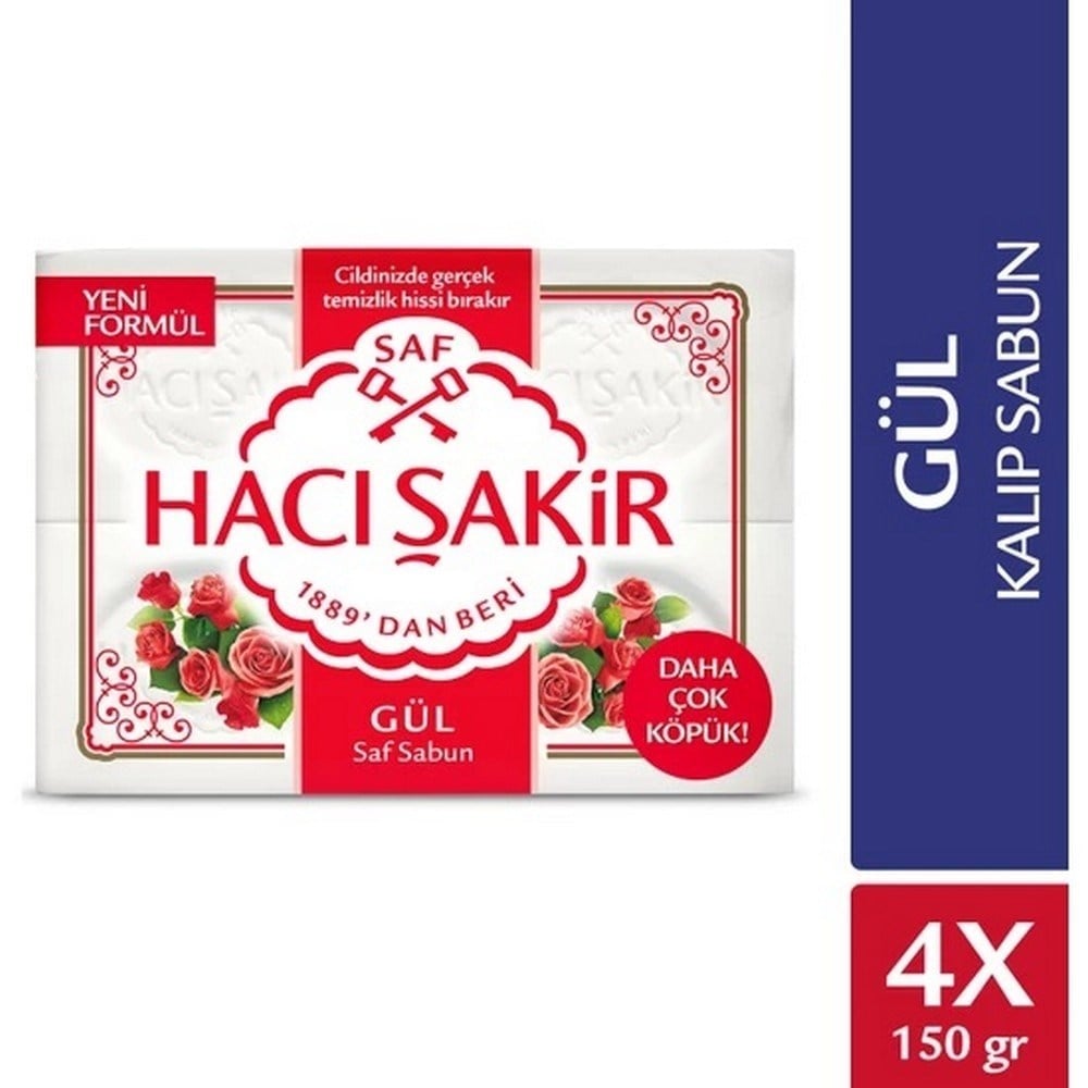 Hacı Şakir 600 gr Sabun Gül (4x 150 gr)