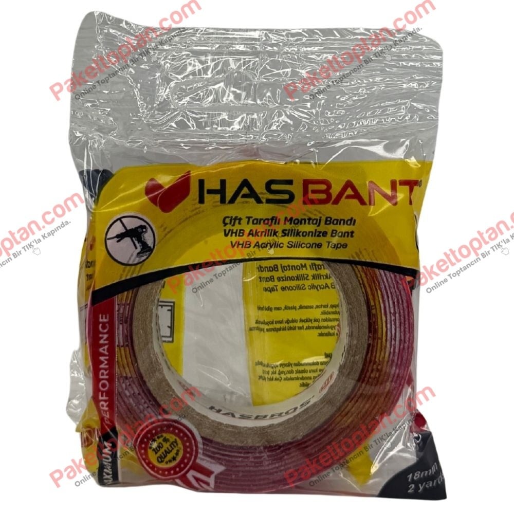 Hasbant Çift Taraflıı Bant 18 mm x 2 Yards
