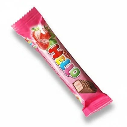 Hello Çilek Aromalı Krema Dolgulu Bar 20 Gr x24 lü Paket