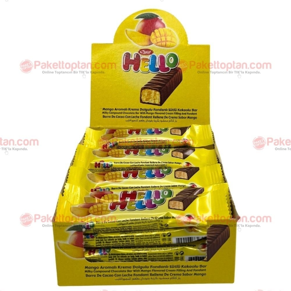 Hello Mango Aromalı Krema Dolgulu Bar 20 Gr x24 lü Paket