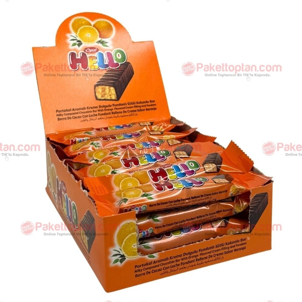 Hello Portakal Aromalı Krema Dolgulu Bar 20 Gr x24 lü Paket