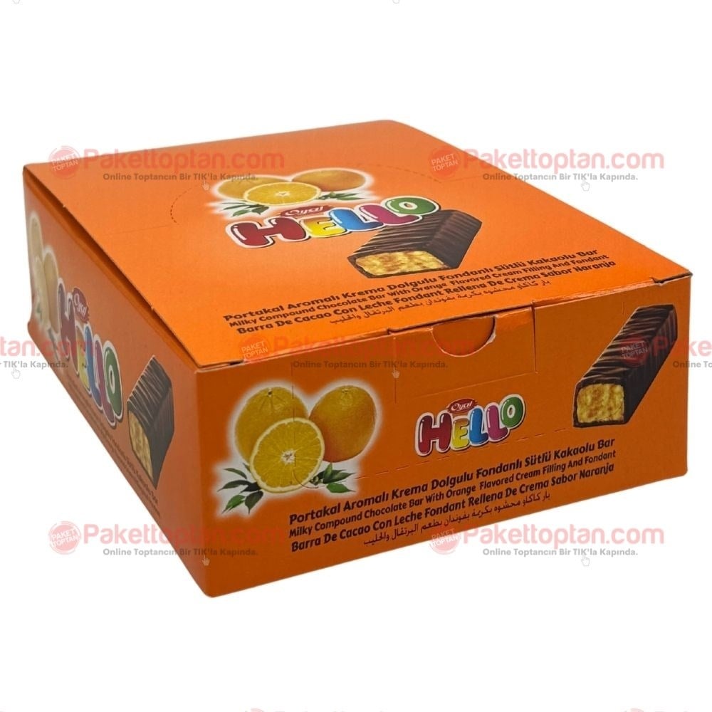 Hello Portakal Aromalı Krema Dolgulu Bar 20 Gr x24 lü Paket