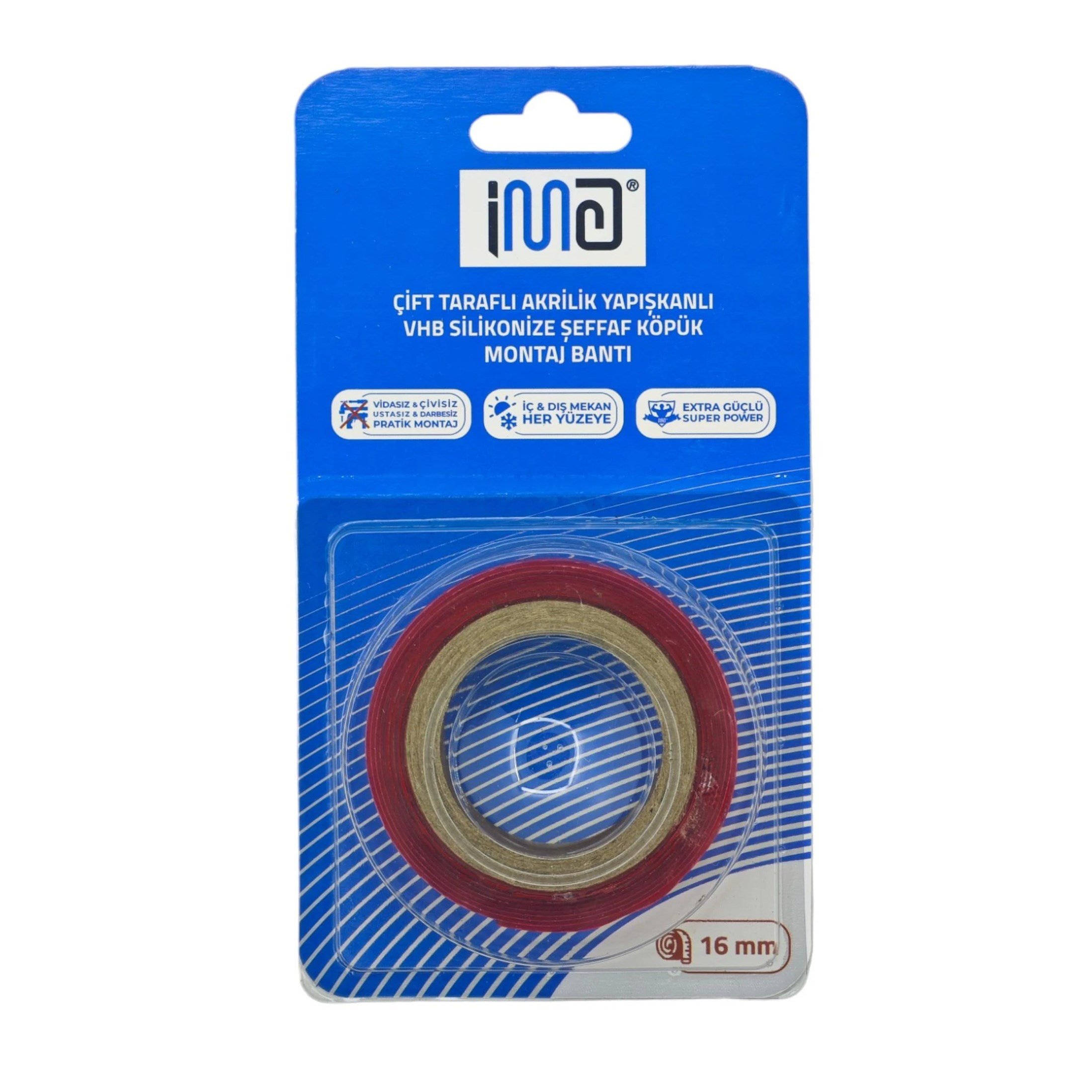 İma Şeffaf Çift Taraflı Bant 16 mm - 2 Yard