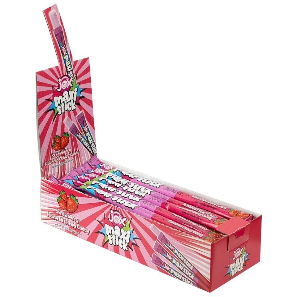 Jox Maxi Stick Çilek Aromalı 22 Gr Çiğnenebilir Şeker x24 lü Paket